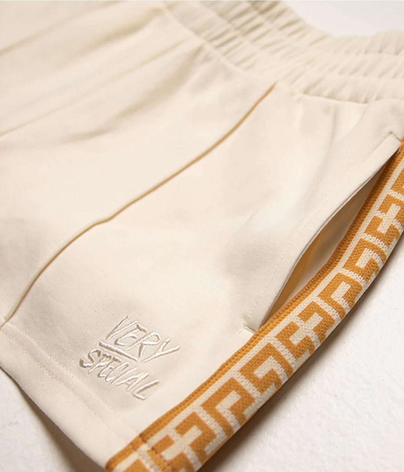 GEO TRACK SHORTS- CREAM | SOMETHING VERY SPECIAL |  SOMETHING VERY SPECIAL GEO TRACK SHORTS- CREAM