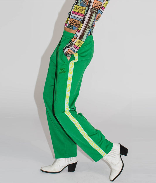 GEO TRACKPANTS- GREEN | SOMETHING VERY SPECIAL | SOMETHING VERY SPECIAL GEO TRACKPANTS- GREEN