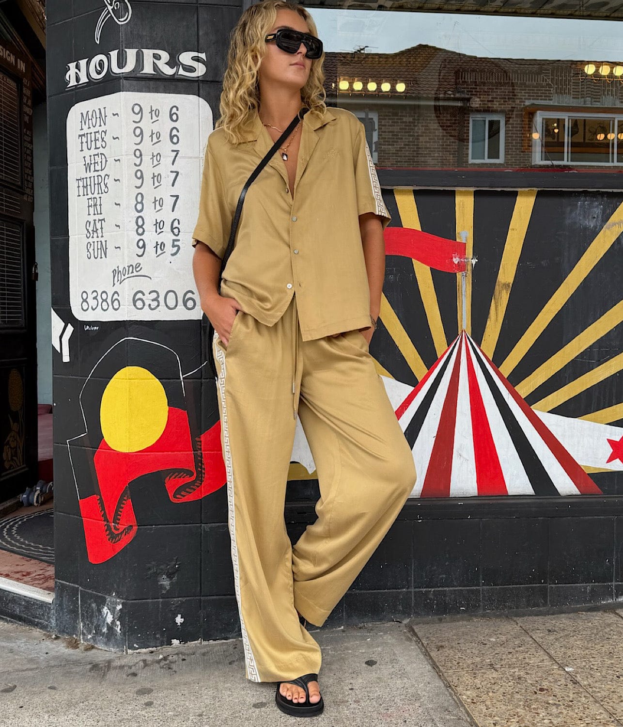 GEO VACAY PANT- SAND | SOMETHING VERY SPECIAL |  SOMETHING VERY SPECIAL GEO VACAY PANT- SAND