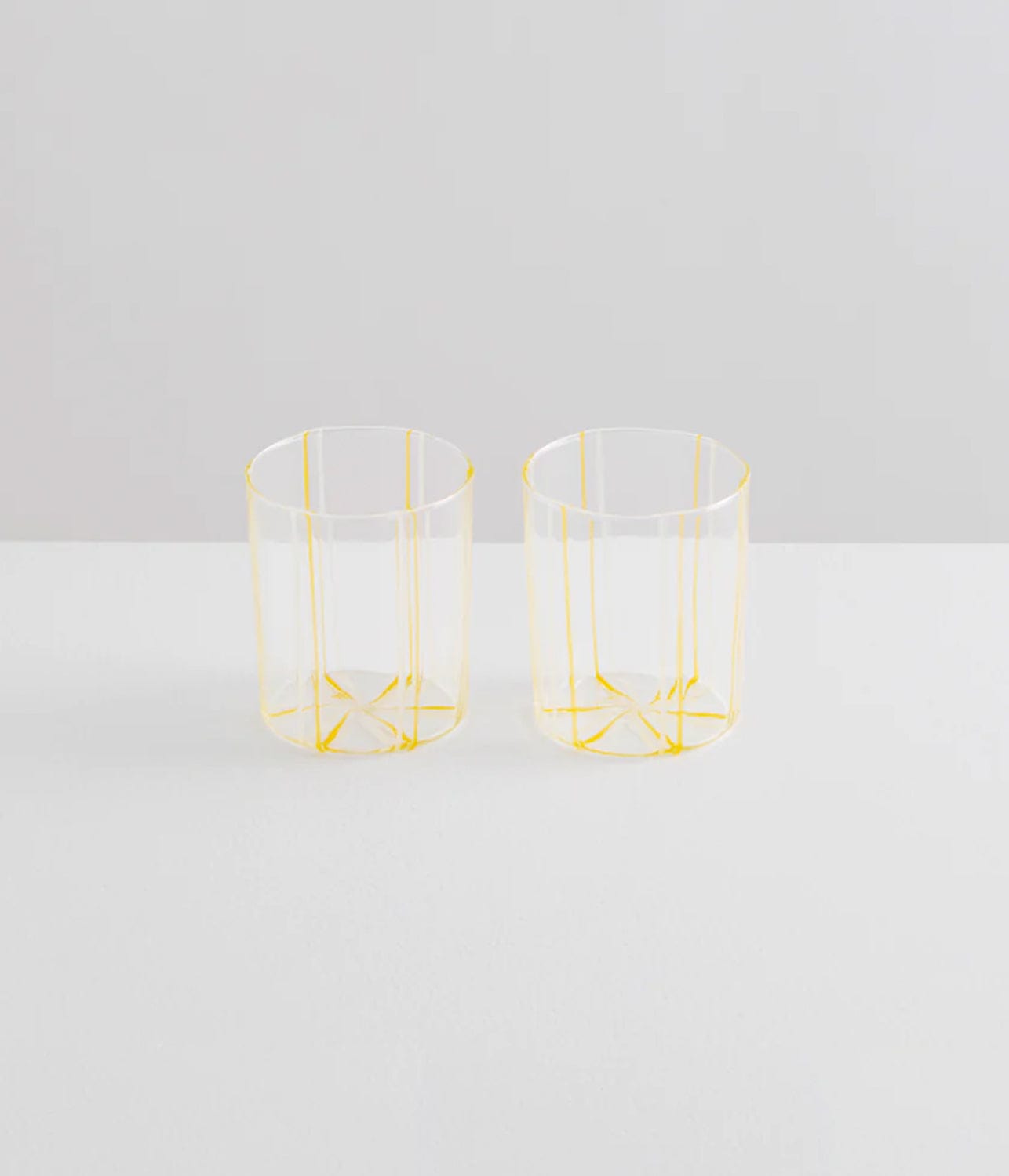 GRAND SOLEIL GOBLETS- CLEAR/YELLOW/WHITE | MAISON BALZAC |  MAISON BALZAC GRAND SOLEIL GOBLETS- CLEAR/YELLOW/WHITE