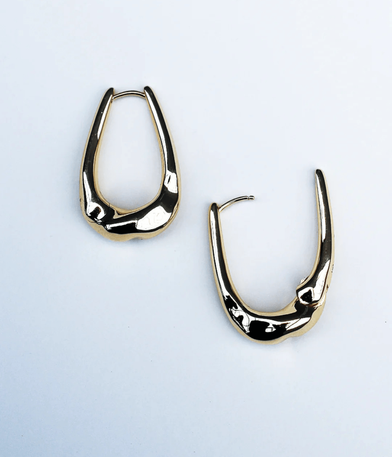HAMMERED LONG HOOPS | F + H STUDIOS  F+H STUDIOS HAMMERED LONG HOOPS