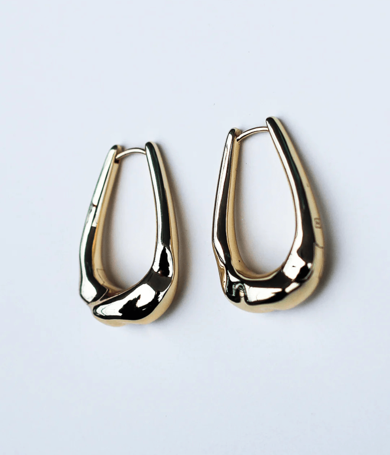 HAMMERED LONG HOOPS | F + H STUDIOS  F+H STUDIOS HAMMERED LONG HOOPS