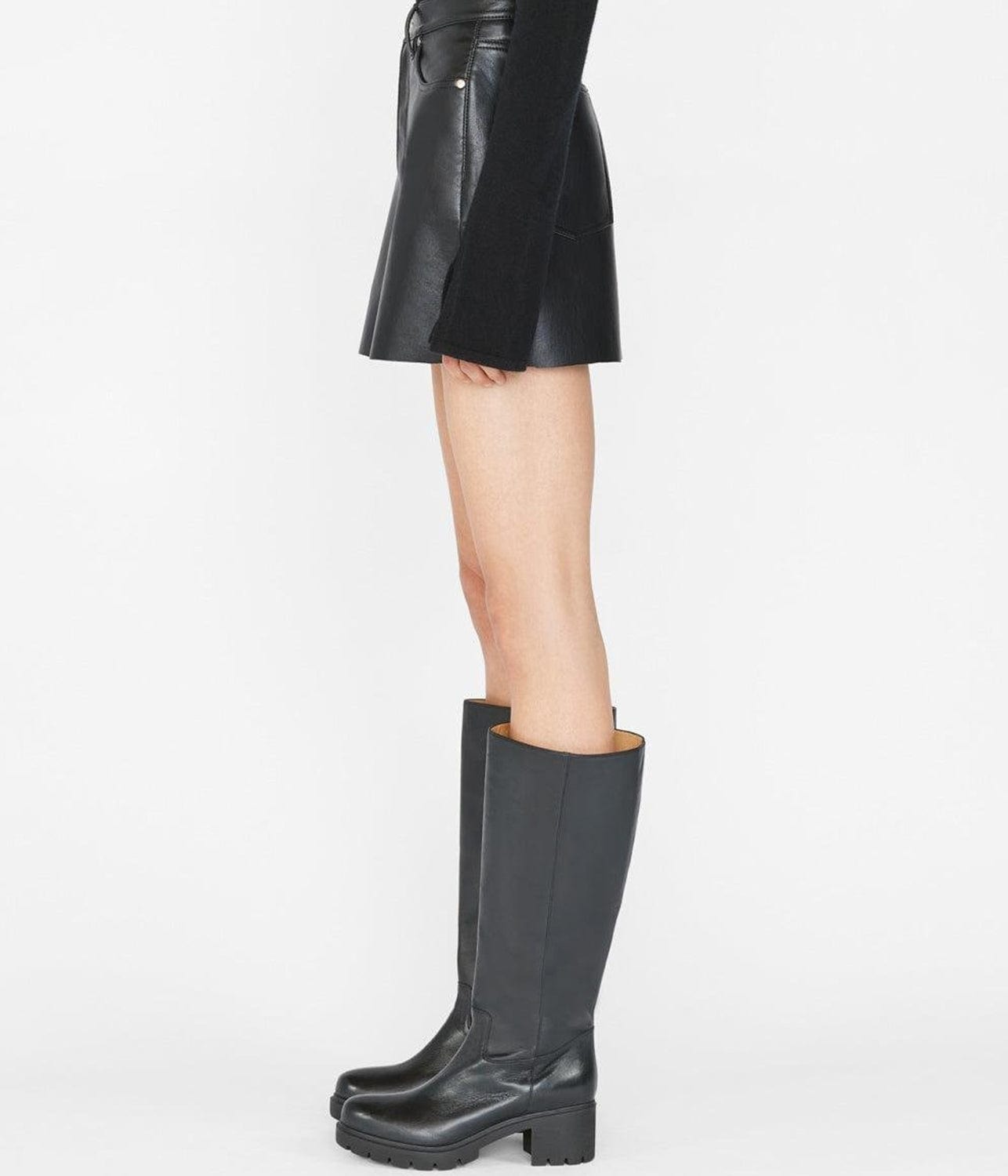 HIGH 'N' TIGHT LEATHER SKIRT- BLACK | FRAME | FRAME HIGH 'N' TIGHT LEATHER SKIRT- BLACK