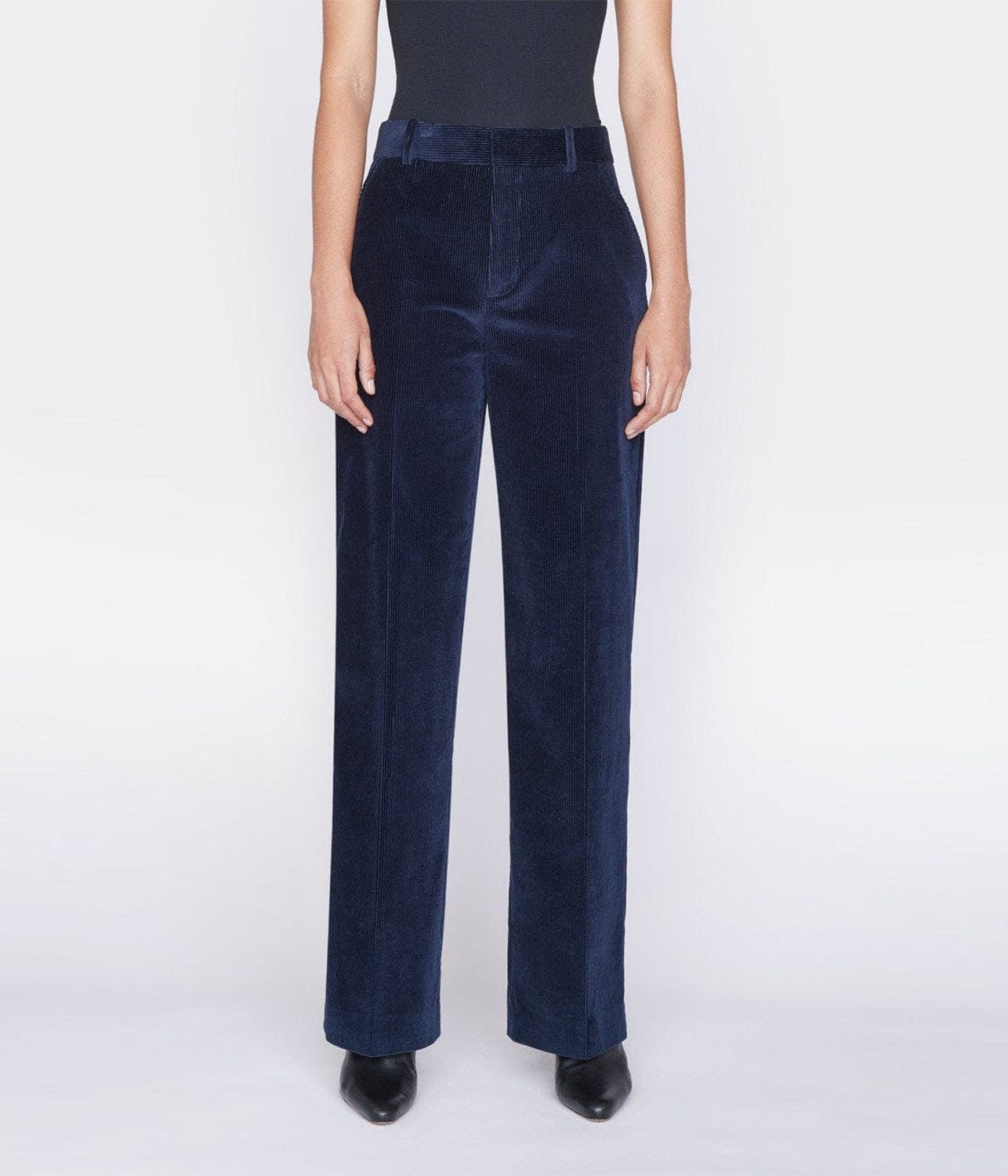 HIGH RISE RELAXED CORD TROUSER-NAVY | FRAME |  FRAME HIGH RISE RELAXED CORD TROUSER-NAVY