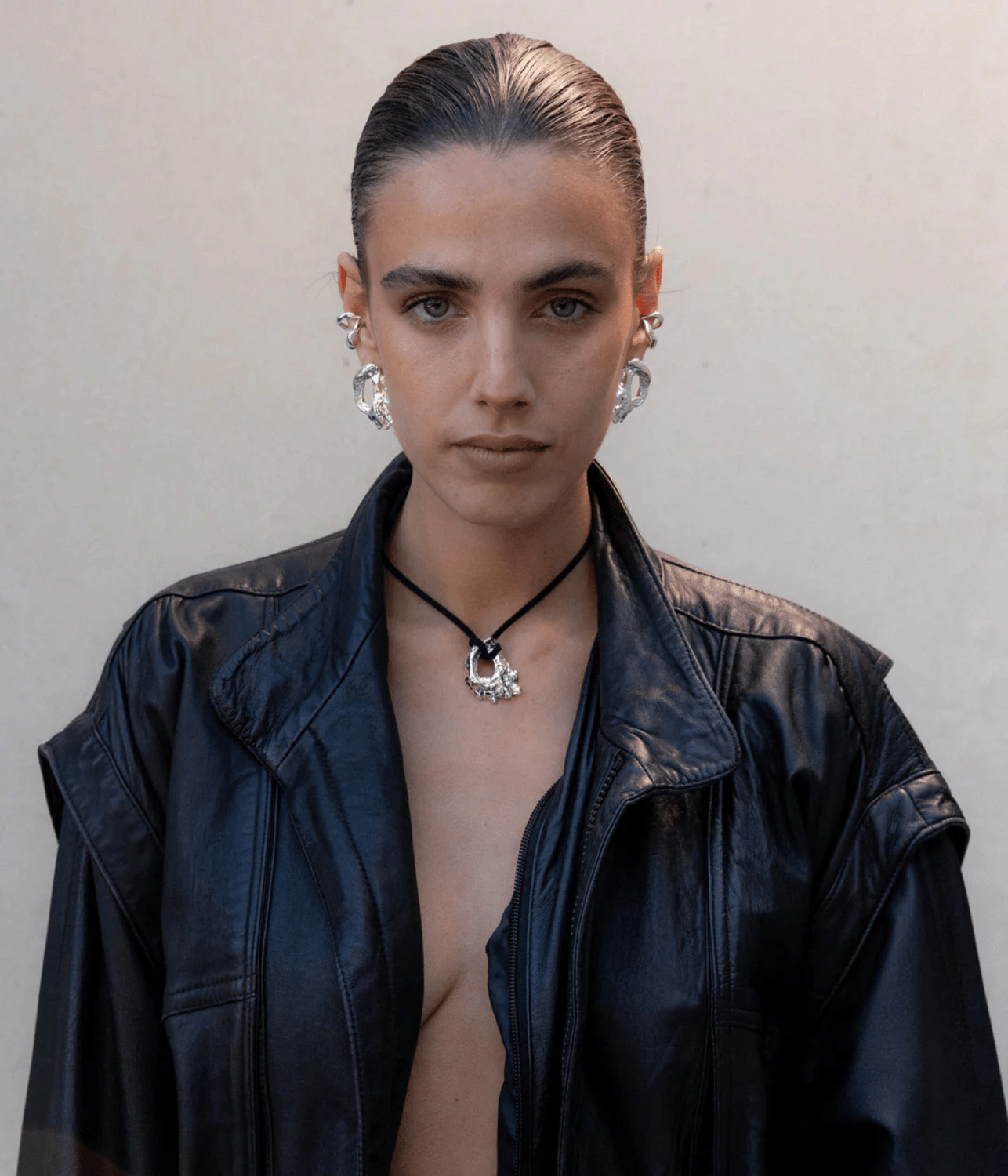 HORIZONS SHELL CORD NECKLACE | SILVER F+H STUDIOS HORIZONS SHELL CORD NECKLACE | SILVER