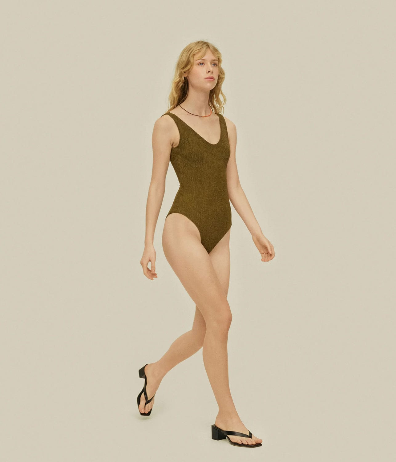 ISOLA BATHING SUIT- KHAKI | OAS COMPANY |  OAS COMPANY ISOLA ONE PIECE- KHAKI