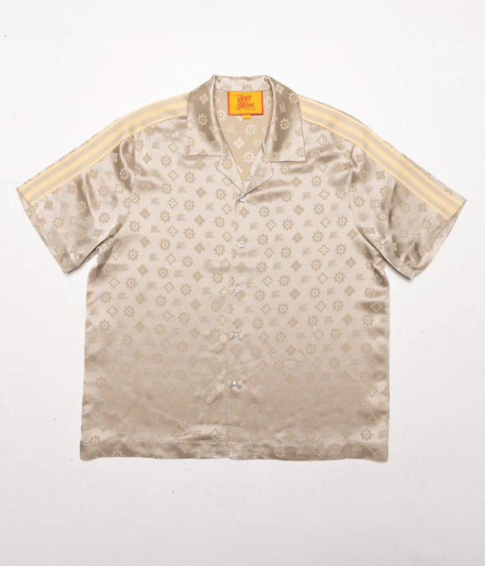 JACQUARD SATIN RESORT SHIRT- SAND | SOMETHIGN VERY SPECIAL |  SOMETHING VERY SPECIAL JACQUARD SATIN RESORT SHIRT- SAND