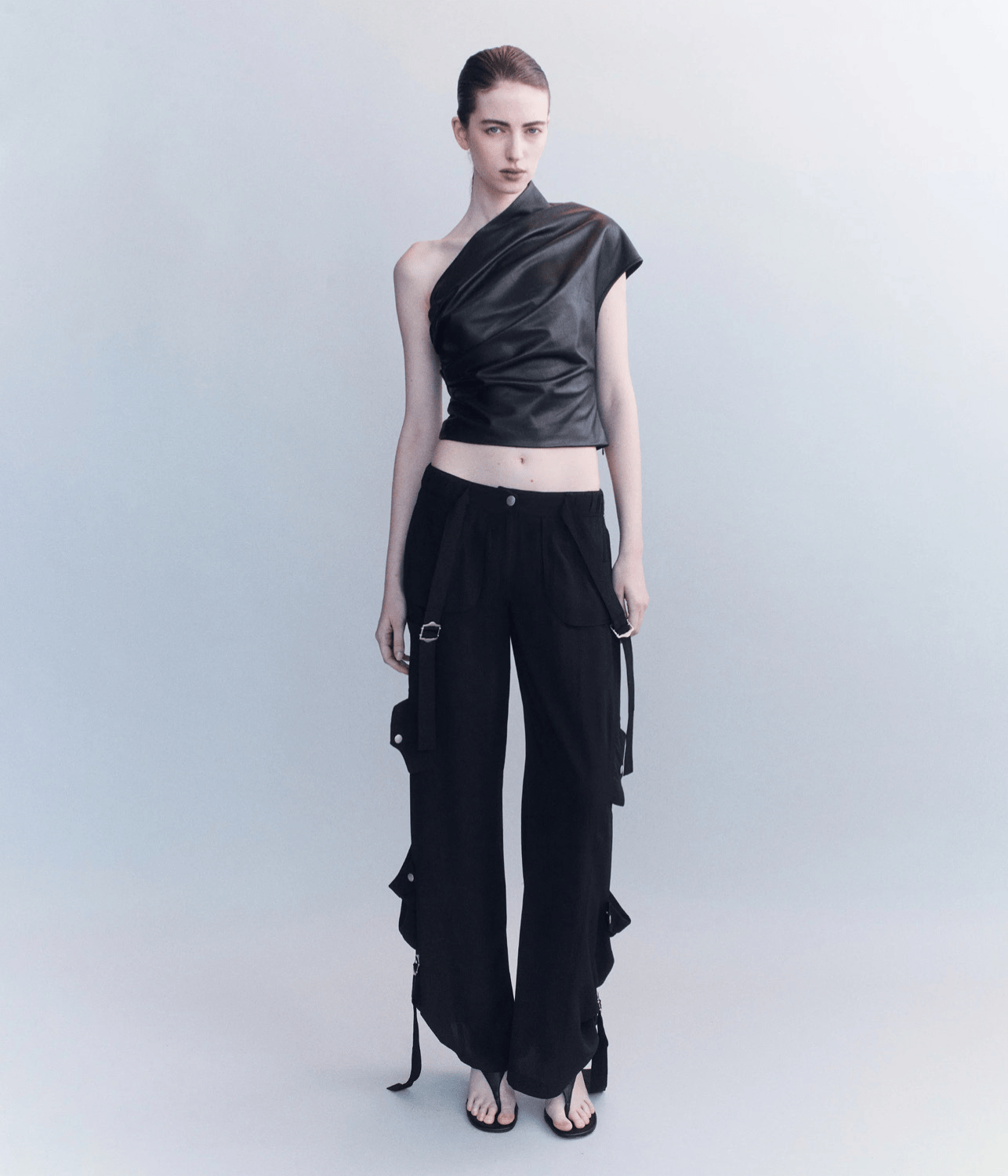 LARSON SILK CREPE CARGO PANTS | COURTNEY ZHENG COURTNEY ZHENG LARSON SILK CREPE CARGO PANTS