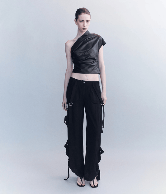 LARSON SILK CREPE CARGO PANTS | COURTNEY ZHENG COURTNEY ZHENG LARSON SILK CREPE CARGO PANTS