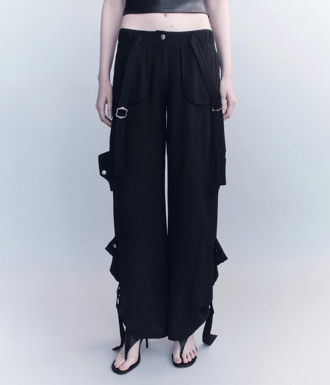 LARSON SILK CREPE CARGO PANTS | COURTNEY ZHENG COURTNEY ZHENG LARSON SILK CREPE CARGO PANTS