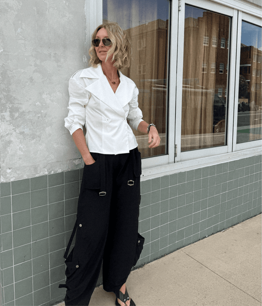 LARSON SILK CREPE CARGO PANTS | COURTNEY ZHENG COURTNEY ZHENG LARSON SILK CREPE CARGO PANTS