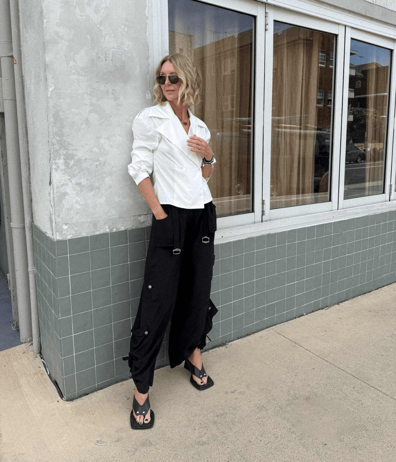 LARSON SILK CREPE CARGO PANTS | COURTNEY ZHENG COURTNEY ZHENG LARSON SILK CREPE CARGO PANTS