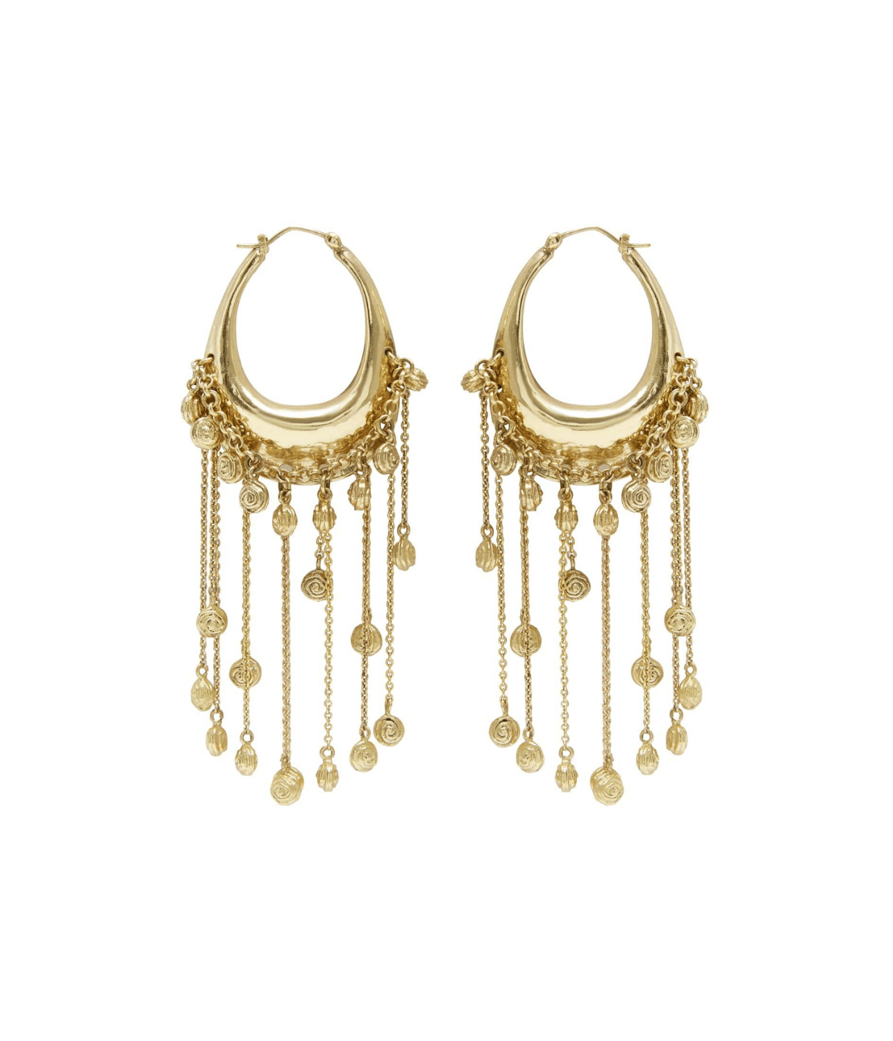 LE JARDIN RING CHAIN TASSEL HOOPS | ALEMAIS  ALEMAIS LE JARDIN RING CHAIN TASSEL HOOPS