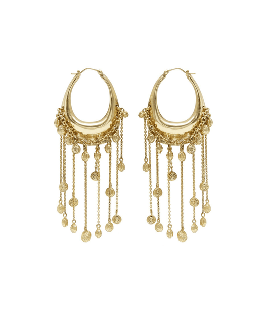 LE JARDIN RING CHAIN TASSEL HOOPS | ALEMAIS  ALEMAIS LE JARDIN RING CHAIN TASSEL HOOPS