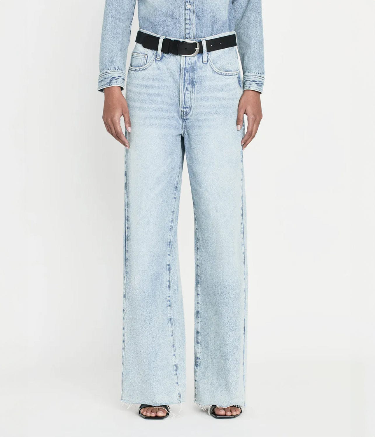 LE LOW BAGGY WIDE LEG JEAN- FIZZ INDIGO | FRAME |  FRAME LE LOW BAGGY WIDE LEG JEAN- FIZZ INDIGO