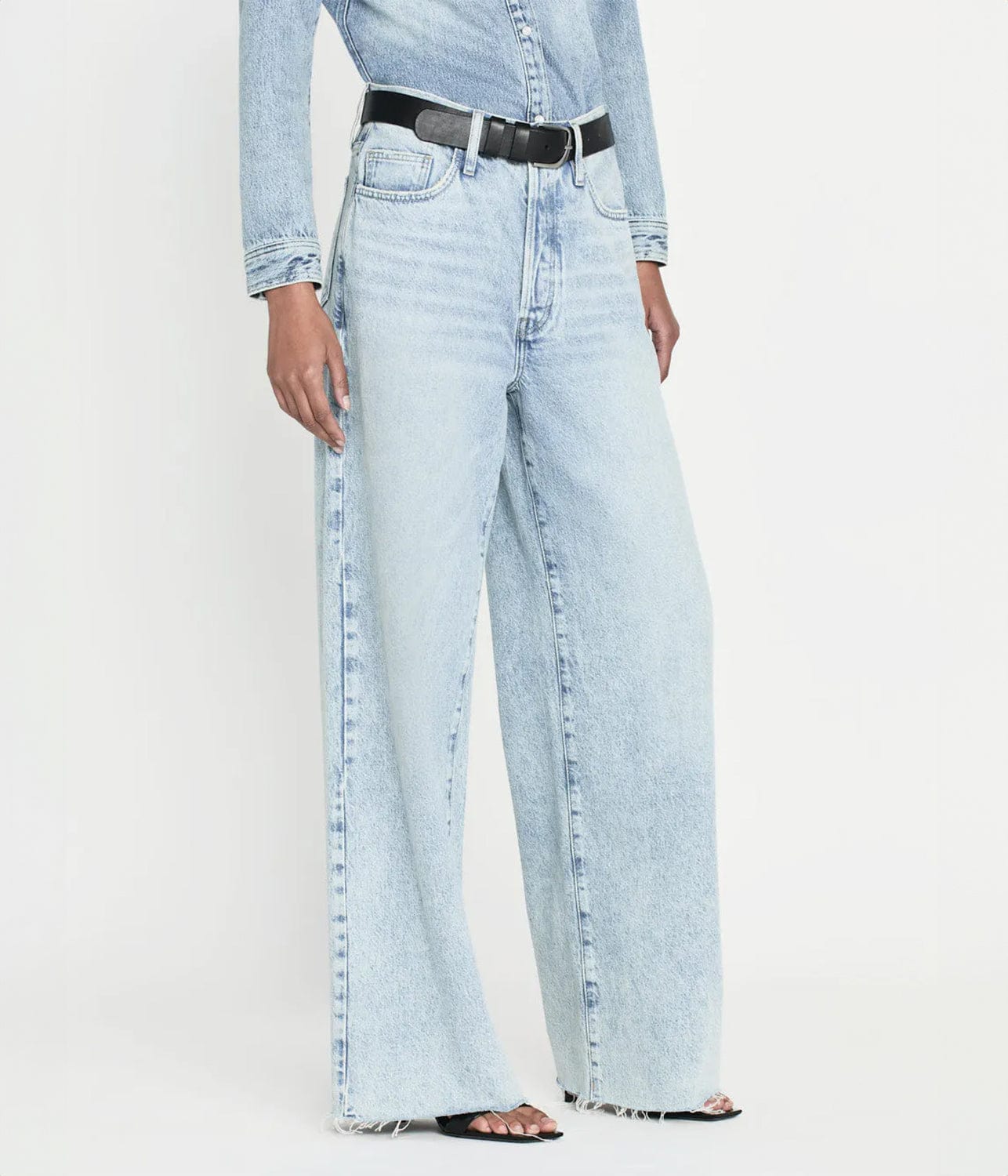 LE LOW BAGGY WIDE LEG JEAN- FIZZ INDIGO | FRAME |  FRAME LE LOW BAGGY WIDE LEG JEAN- FIZZ INDIGO