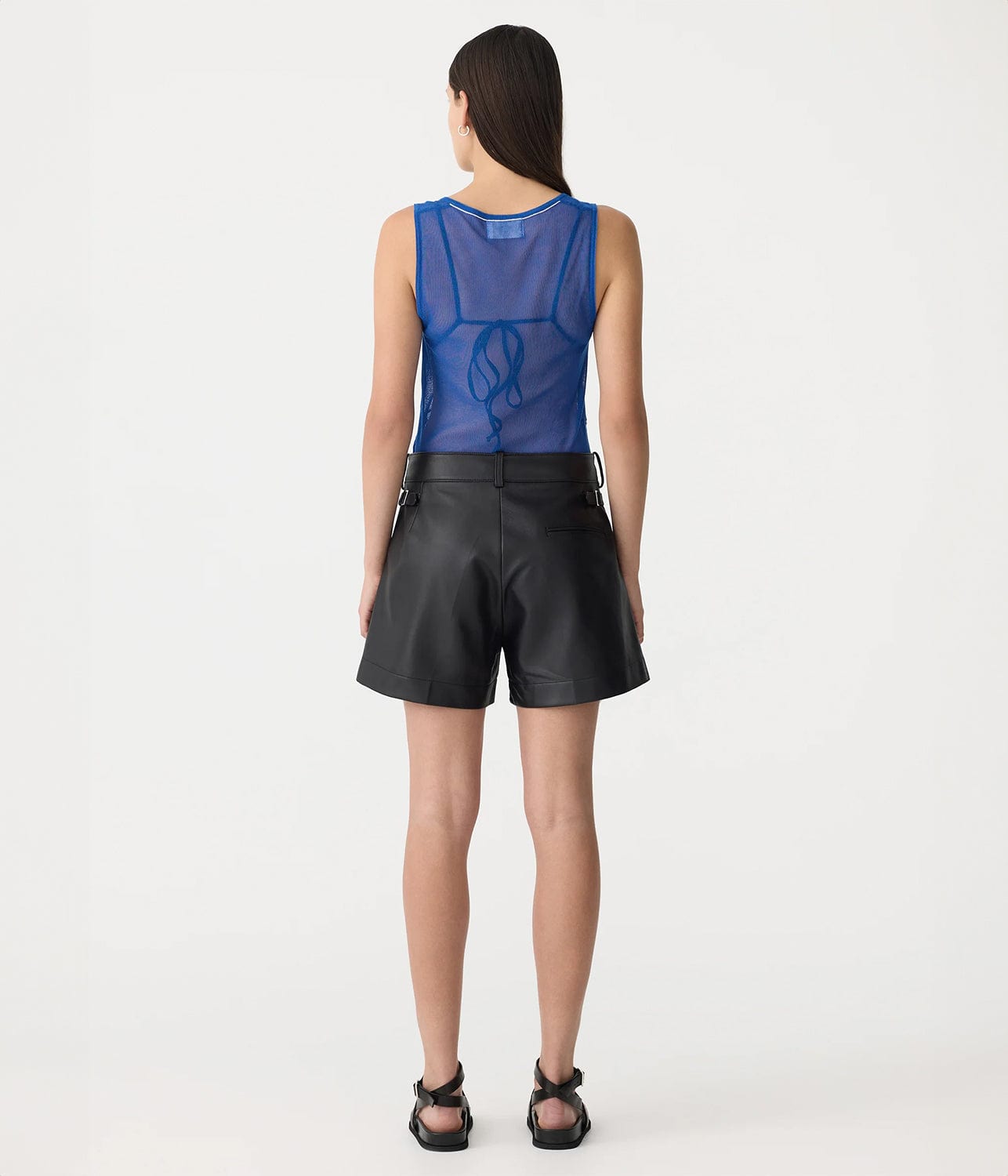 LEATHER MINI SHORT- BLACK | BASSIKE |  BASSIKE LEATHER MINI SHORT- BLACK