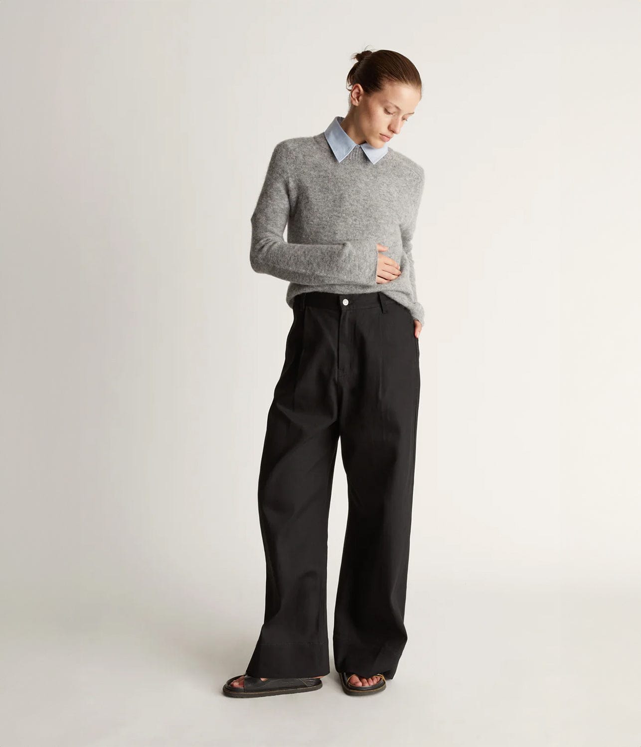 LM DENIM PLEAT PANT- BLACK | LEE MATHEWS |  LEE MATHEWS LM DENIM PLEAT PANT- BLACK