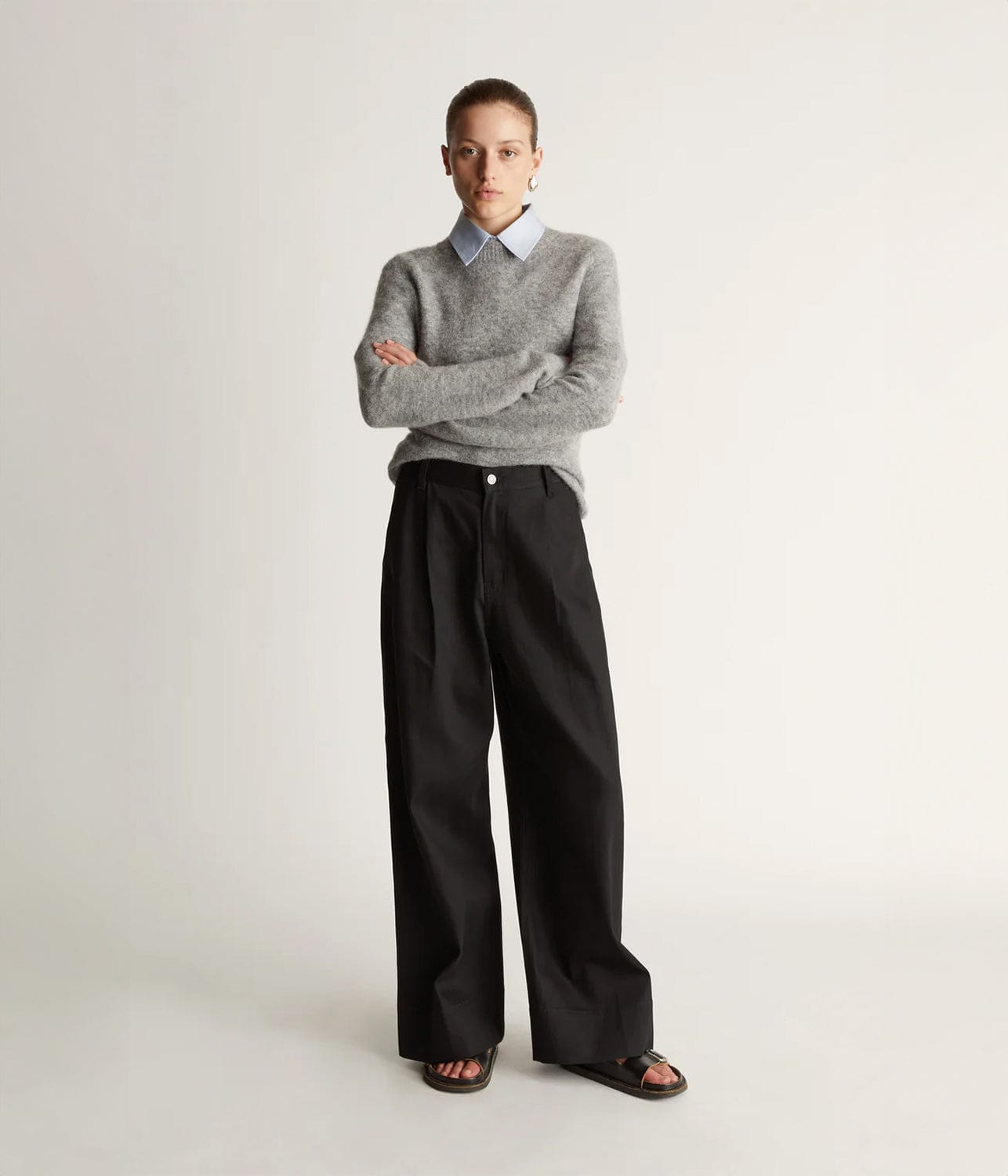 LM DENIM PLEAT PANT- BLACK | LEE MATHEWS |  LEE MATHEWS LM DENIM PLEAT PANT- BLACK