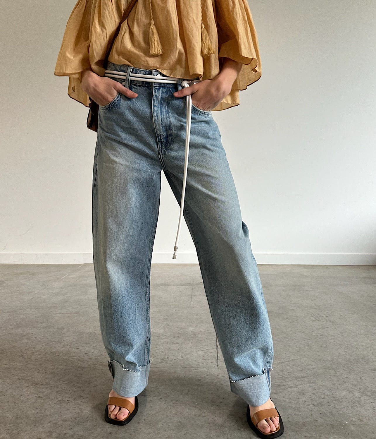 LONG BARREL RAW CUFF JEAN- RHODE | FRAME |  FRAME LONG BARREL RAW CUFF- RHODE