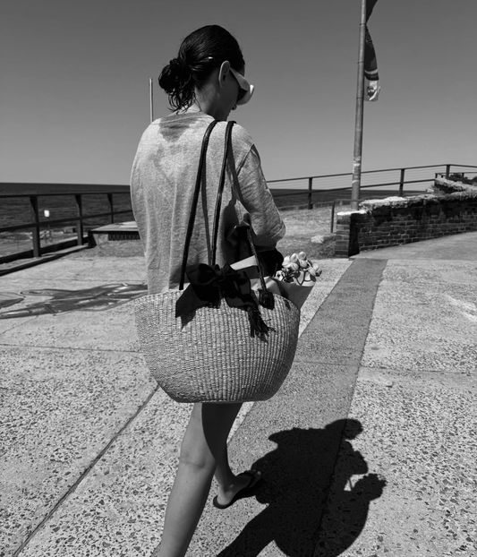 LONG HANDLE BASKET | BLACK | CASA CATINELLA  CASA CATINELLA LONG HANDLE BASKET | BLACK