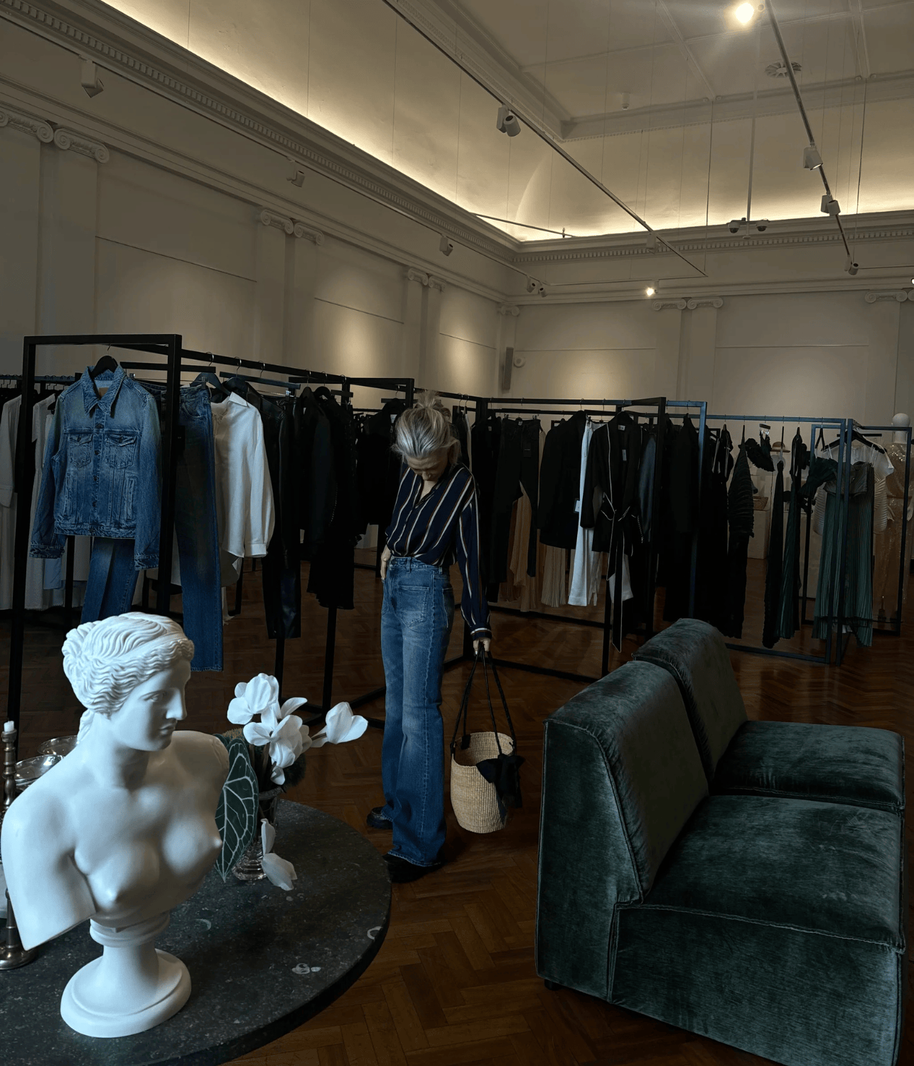 LONG HANDLE BASKET | BLACK | CASA CATINELLA  CASA CATINELLA LONG HANDLE BASKET | BLACK