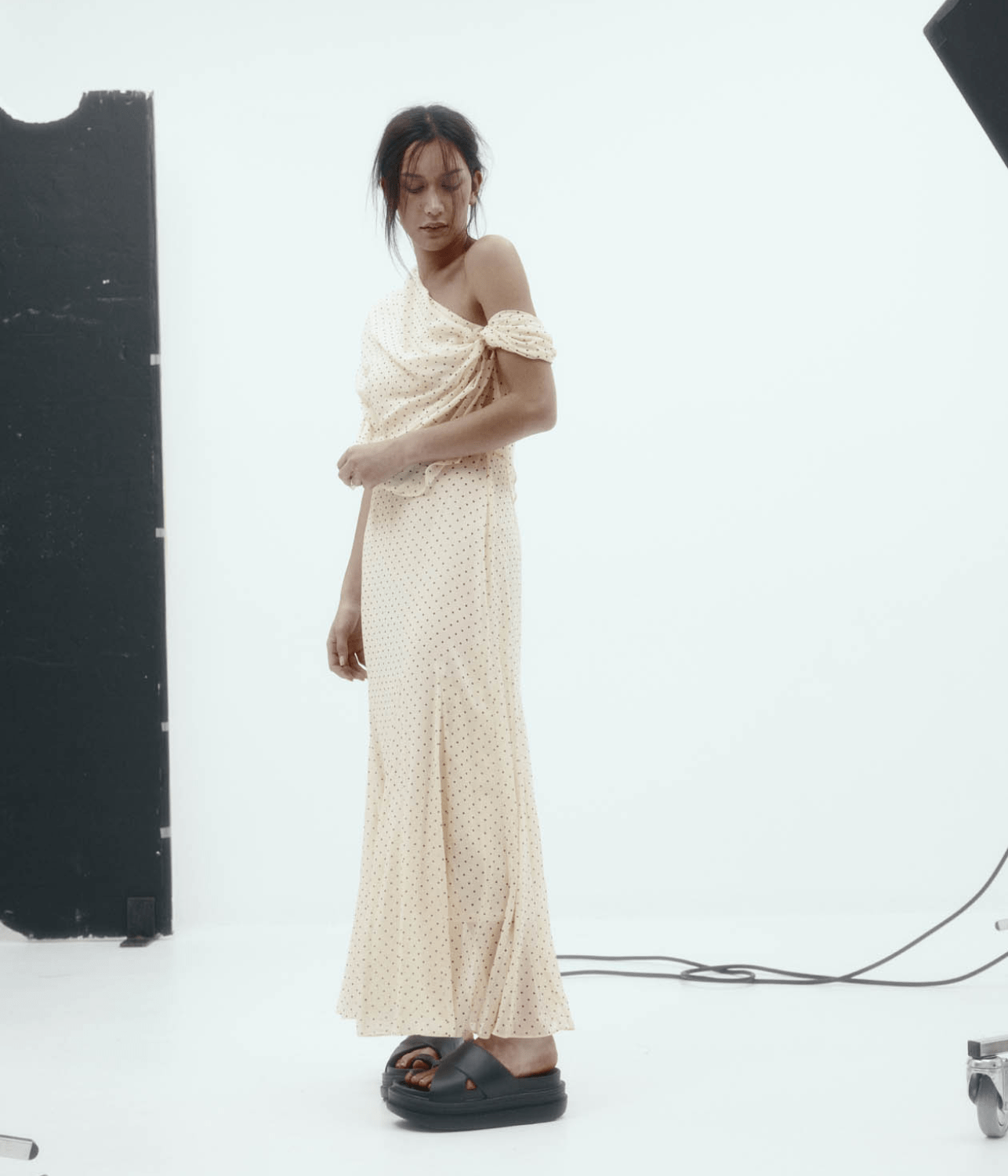 LUCILLE DRESS | HARRIS TAPPER | CREAM POKA HARRIS TAPPER LUCILLE DRESS