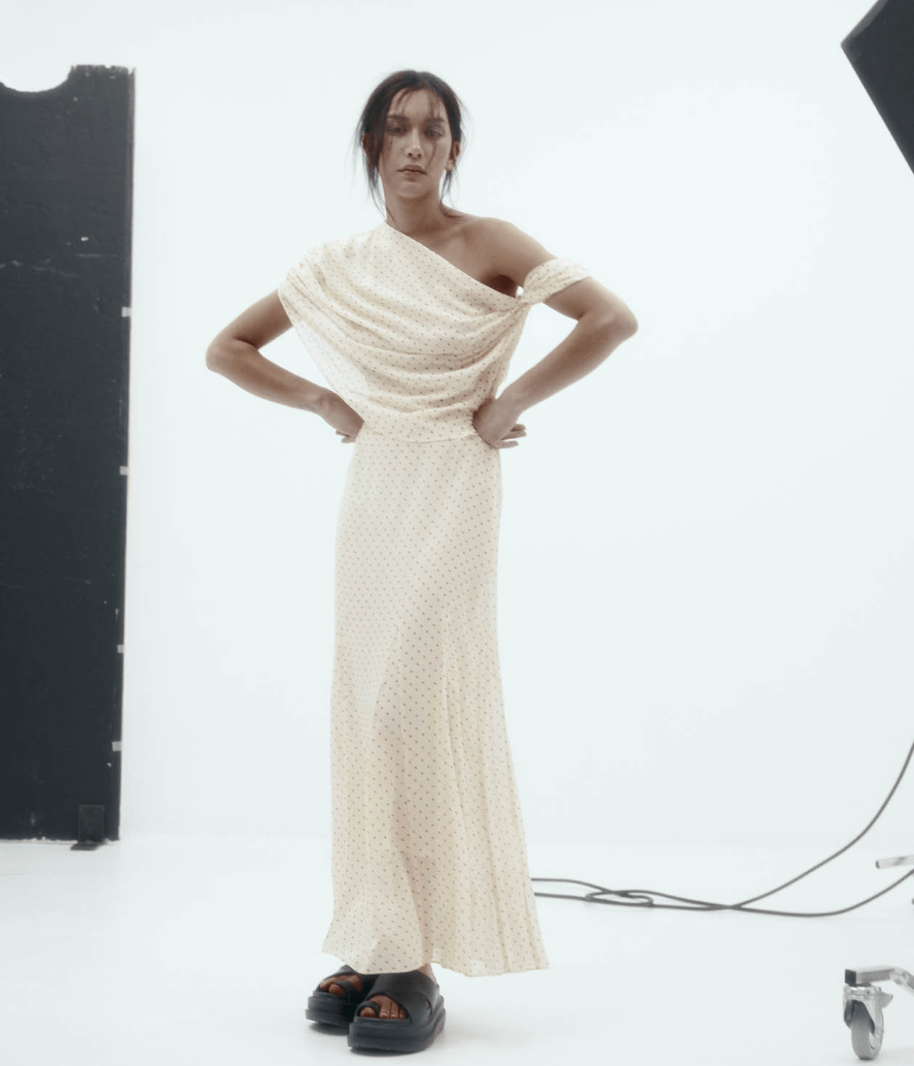 LUCILLE DRESS | HARRIS TAPPER | CREAM POKA HARRIS TAPPER LUCILLE DRESS
