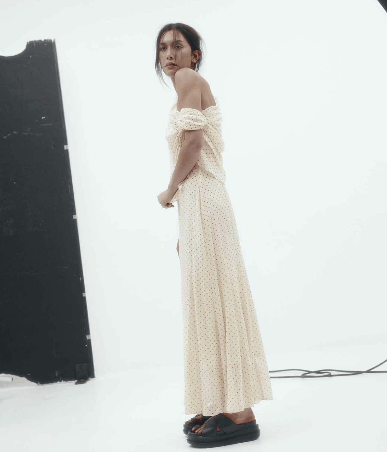 LUCILLE DRESS | HARRIS TAPPER | CREAM POKA HARRIS TAPPER LUCILLE DRESS
