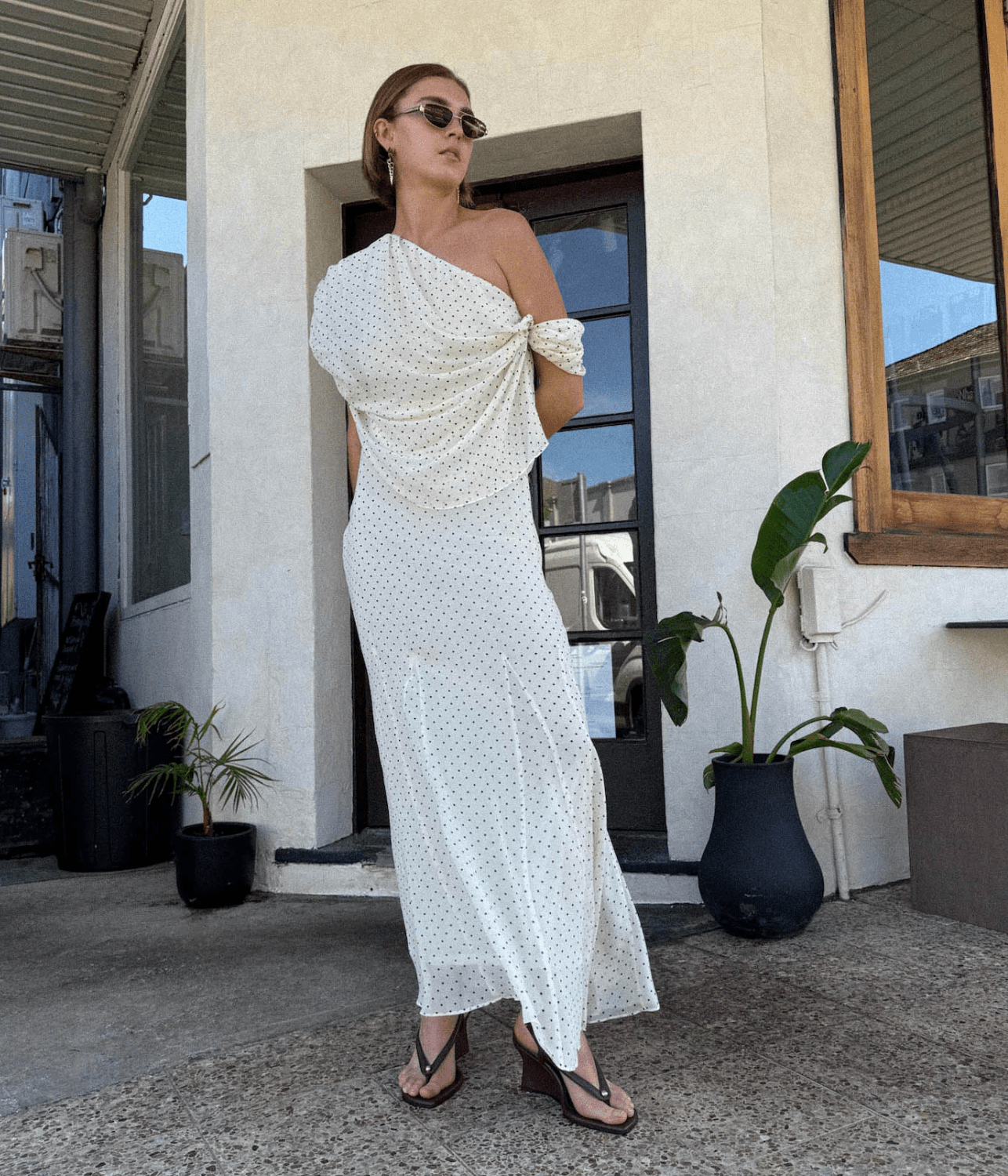 LUCILLE DRESS | HARRIS TAPPER | CREAM POKA HARRIS TAPPER LUCILLE DRESS