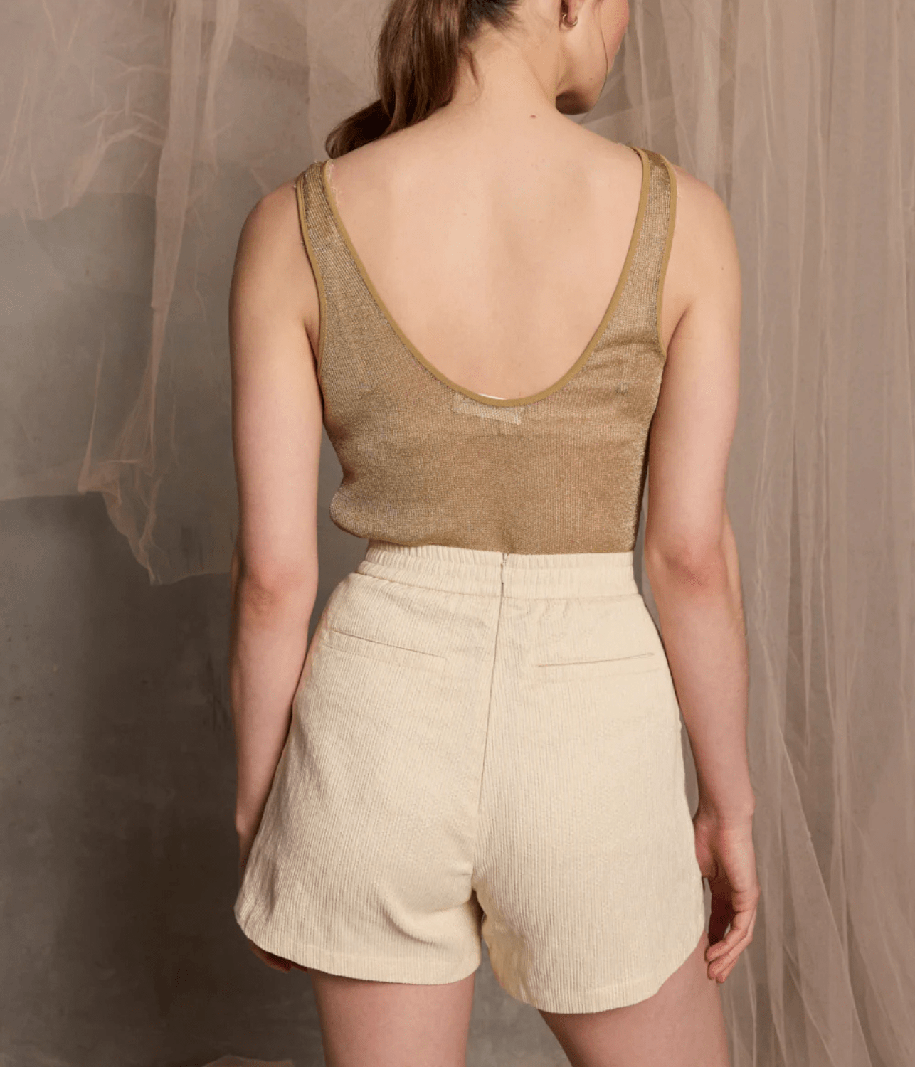 MALFA HIGH WAIST SHORT | VANILLA GOLD | LUXE DE VALENTINA LUXE DE VALENTINA MALFA HIGH WAIST SHORT | VANILLA GOLD