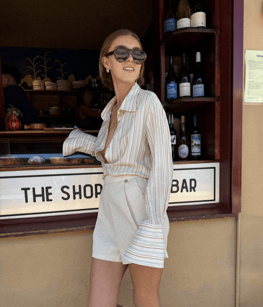 MALFA HIGH WAIST SHORT | VANILLA GOLD | LUXE DE VALENTINA LUXE DE VALENTINA MALFA HIGH WAIST SHORT | VANILLA GOLD