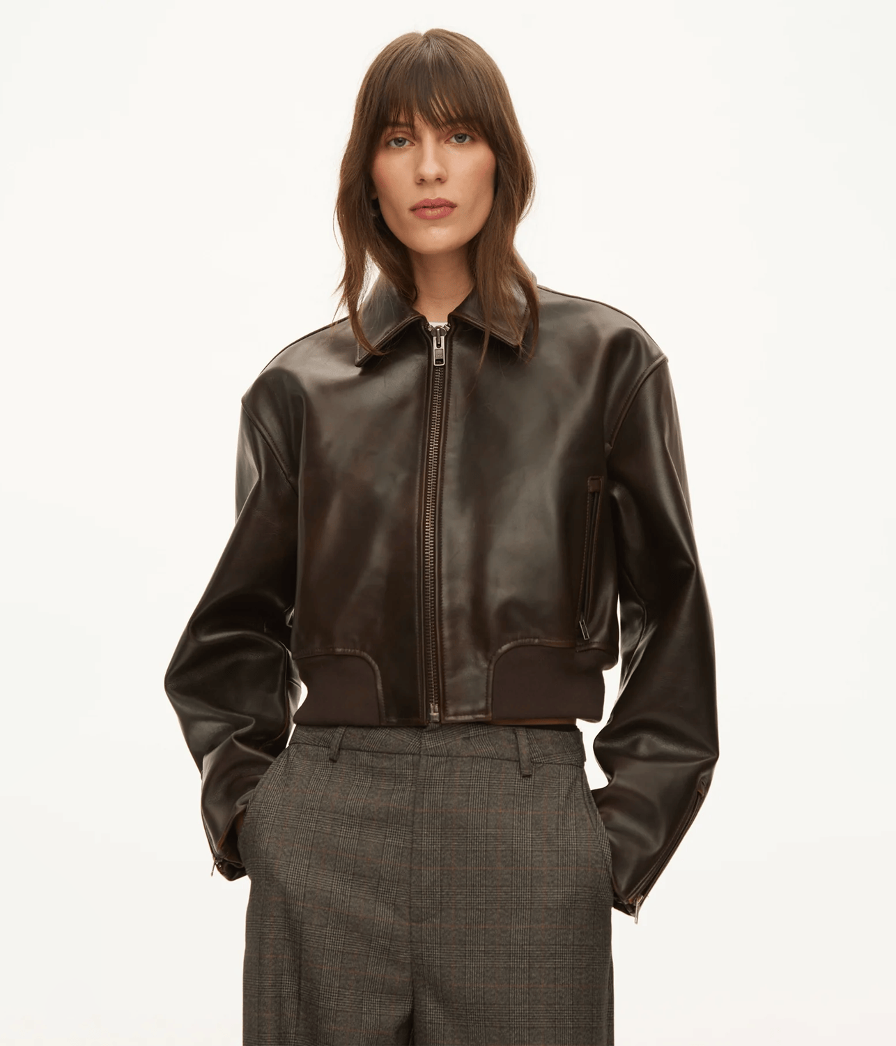 MARILYN LEATHER BOMBER | OVAL SQUARE FOR ARTISTS ONLY MARILYN LEATHER BOMBER