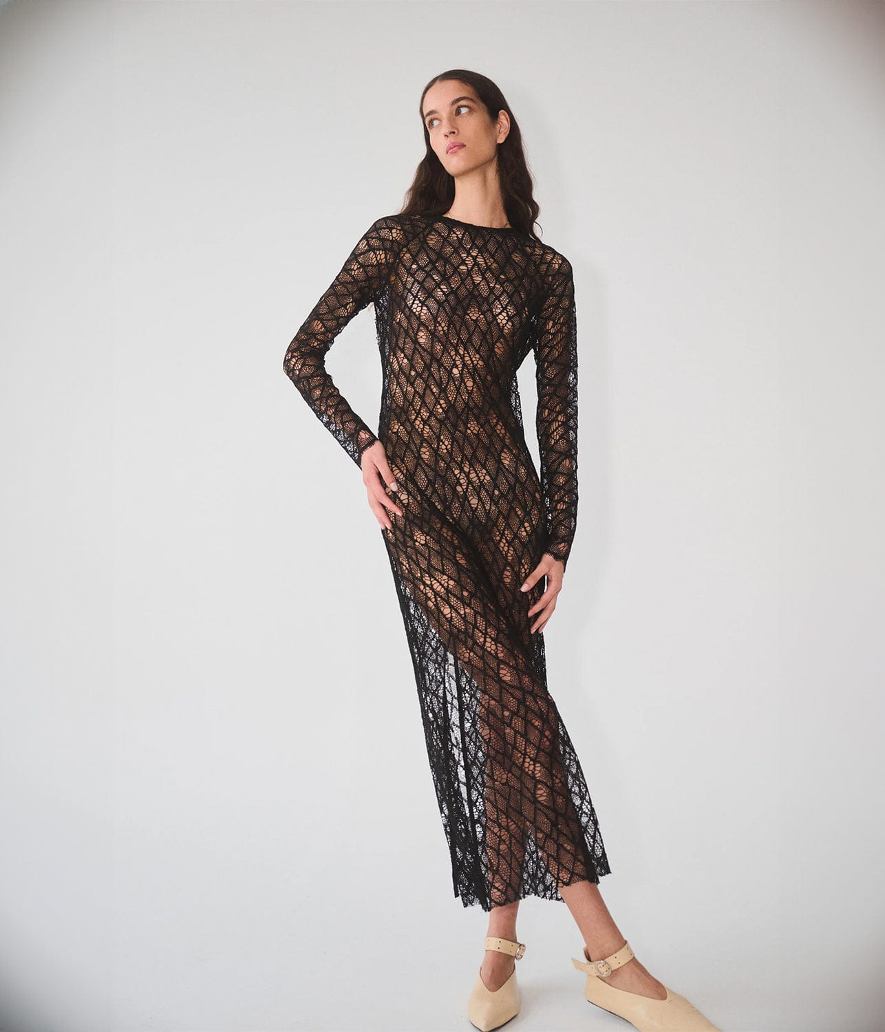 MATIN FINO LACE DRESS- BLACK