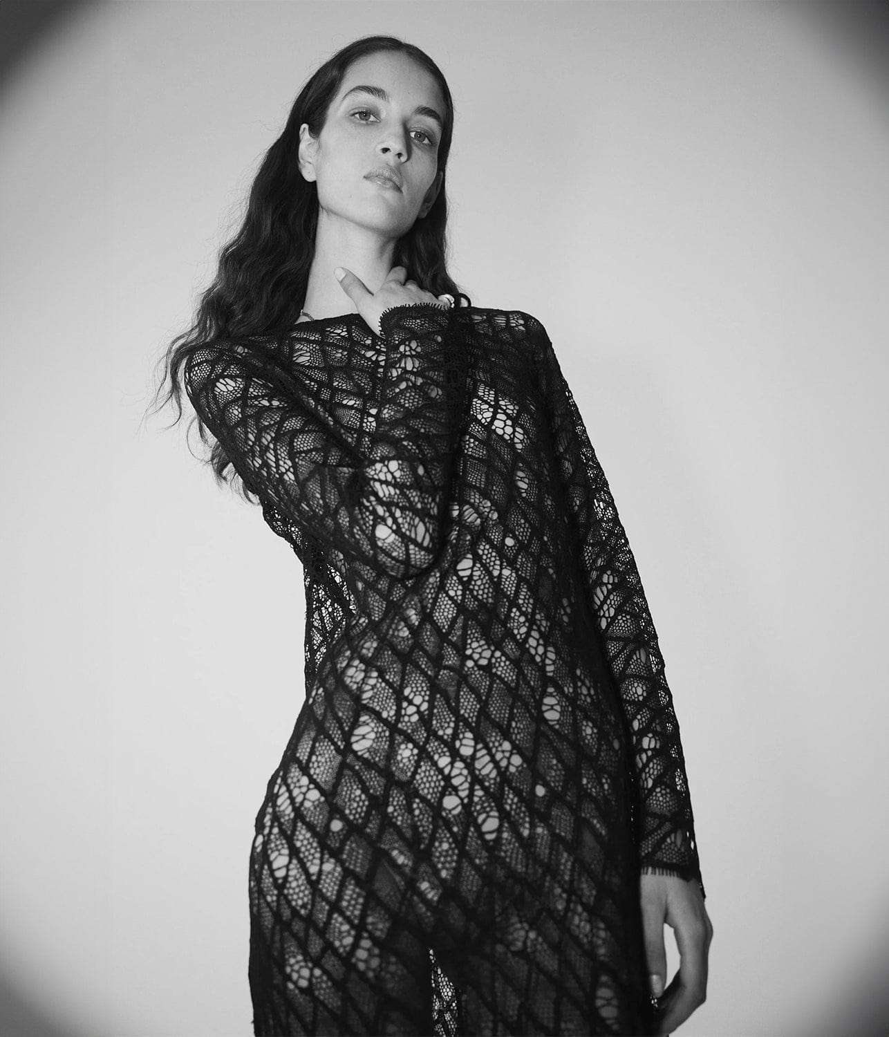 MATIN FINO LACE DRESS- BLACK