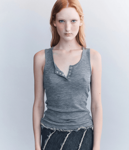 MERINO HENELY TANK | GREY MARLE | COURTNEY ZHENG COURTNEY ZHENG MERINO HENELY TANK