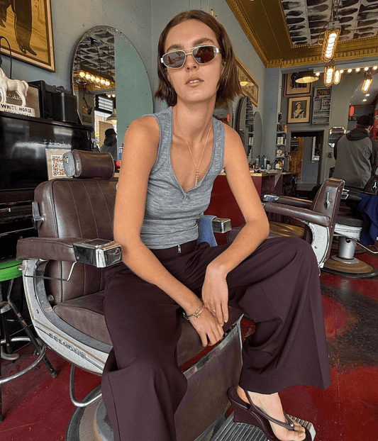 MERINO HENELY TANK | GREY MARLE | COURTNEY ZHENG COURTNEY ZHENG MERINO HENELY TANK