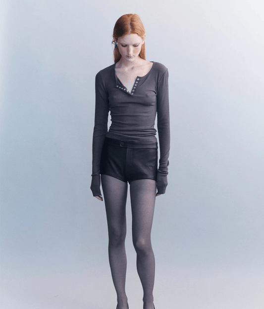 MERINO HENLEY LONG SLEEVE TOP | COURTNEY ZHENG COURTNEY ZHENG MERINO HENLEY LONG SLEEVE TOP