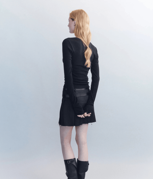 MERINO HENLEY LONG SLEEVE TOP | COURTNEY ZHENG COURTNEY ZHENG MERINO HENLEY LONG SLEEVE TOP