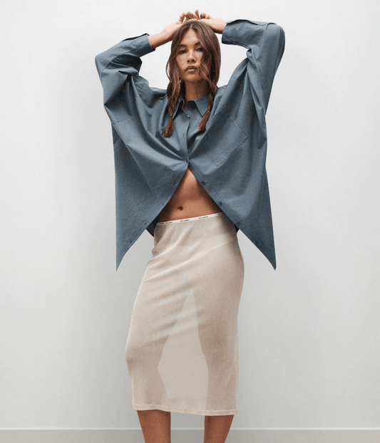 MESH SKIRT HAZELNUT | SILK LAUNDRY FOR ARTISTS ONLY MESH SKIRT HAZELNUT