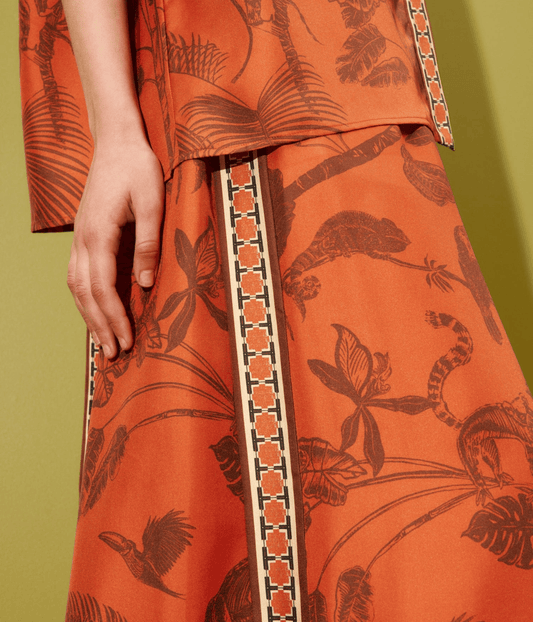 MONKEY DANCE SILK PALAZZO | ALEMAIS  ALEMAIS MONKEY DANCE SILK PALAZZO