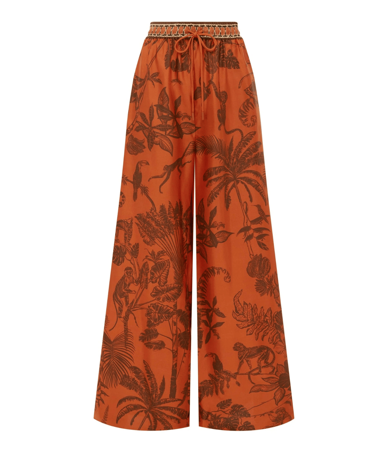 MONKEY DANCE SILK PALAZZO | ALEMAIS  ALEMAIS MONKEY DANCE SILK PALAZZO