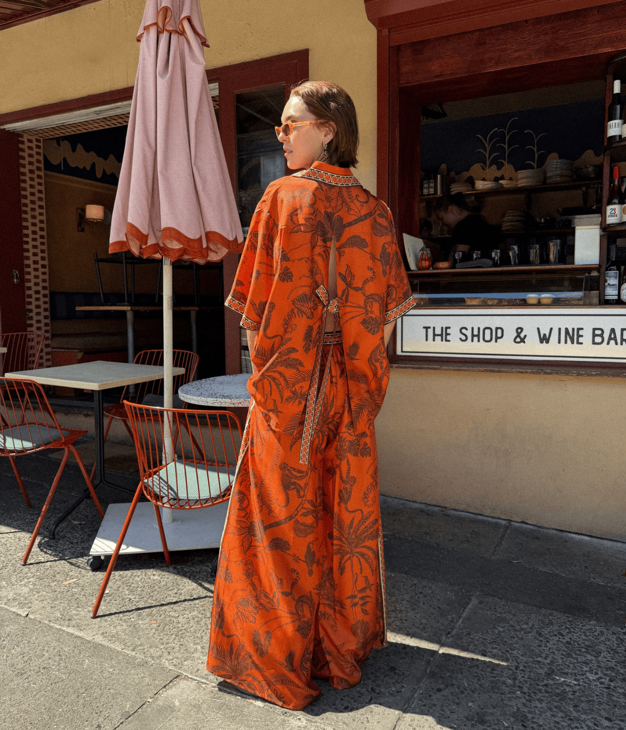 MONKEY DANCE SILK PALAZZO | ALEMAIS  ALEMAIS MONKEY DANCE SILK PALAZZO