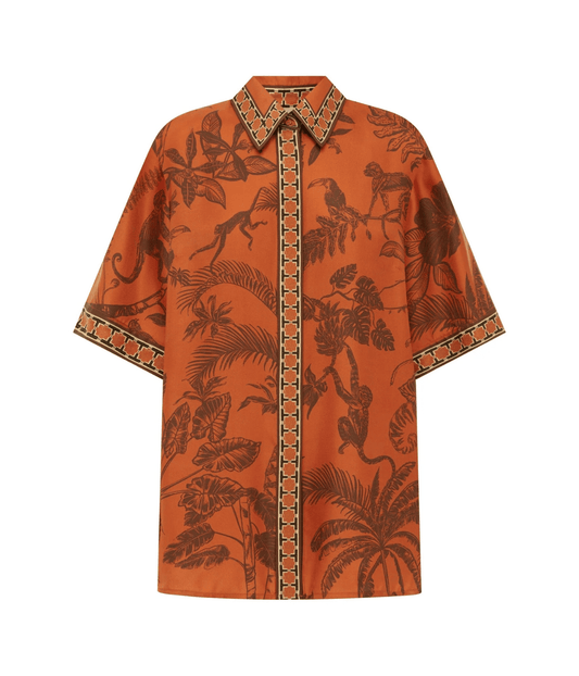 MONKEY DANCE SILK SHIRT | ALEMAIS ALEMAIS MONKEY DANCE SILK SHIRT