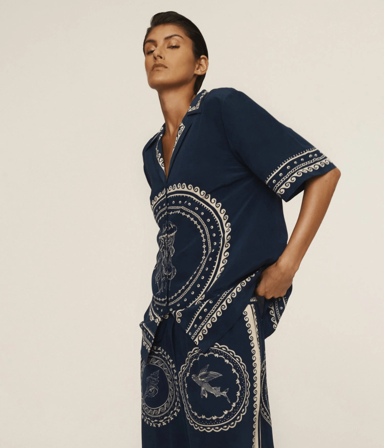 OCEANE SILK SHIRT | ALEMAIS ALEMAIS OCEANE SILK SHIRT