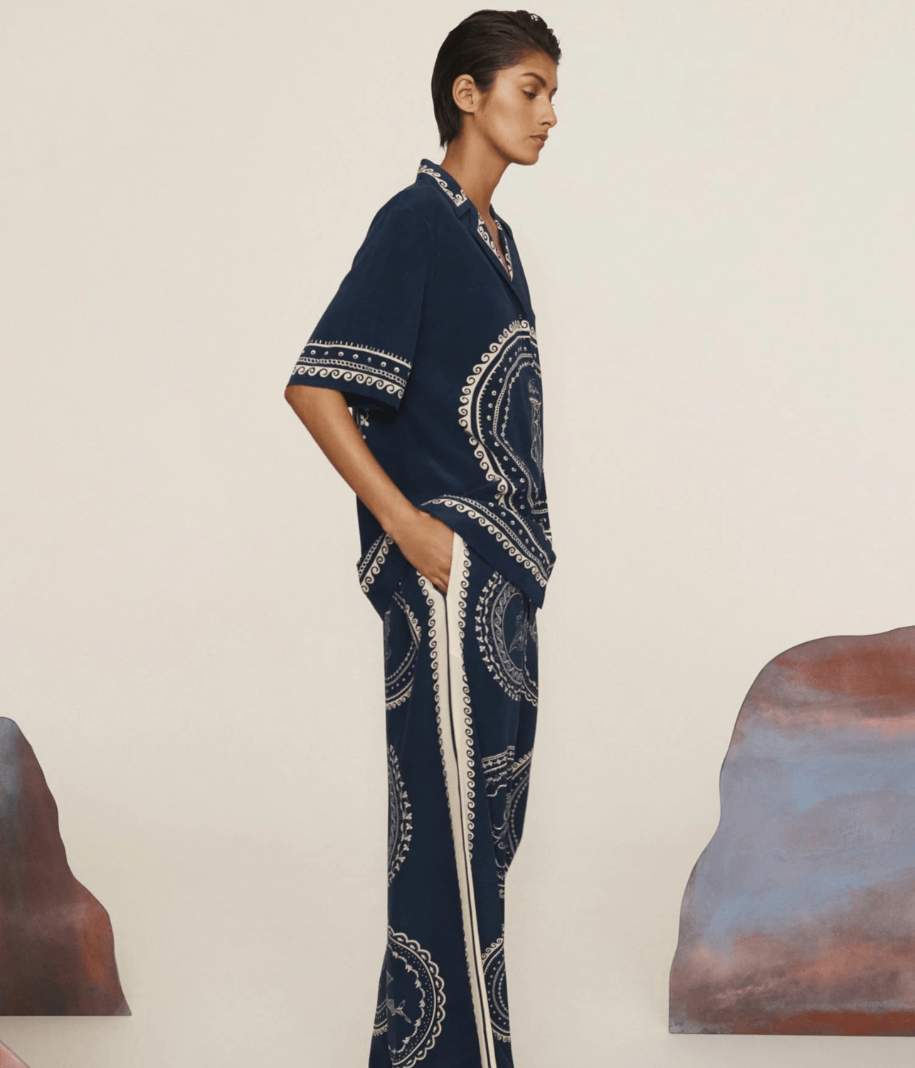 OCEANE SILK SHIRT | ALEMAIS ALEMAIS OCEANE SILK SHIRT