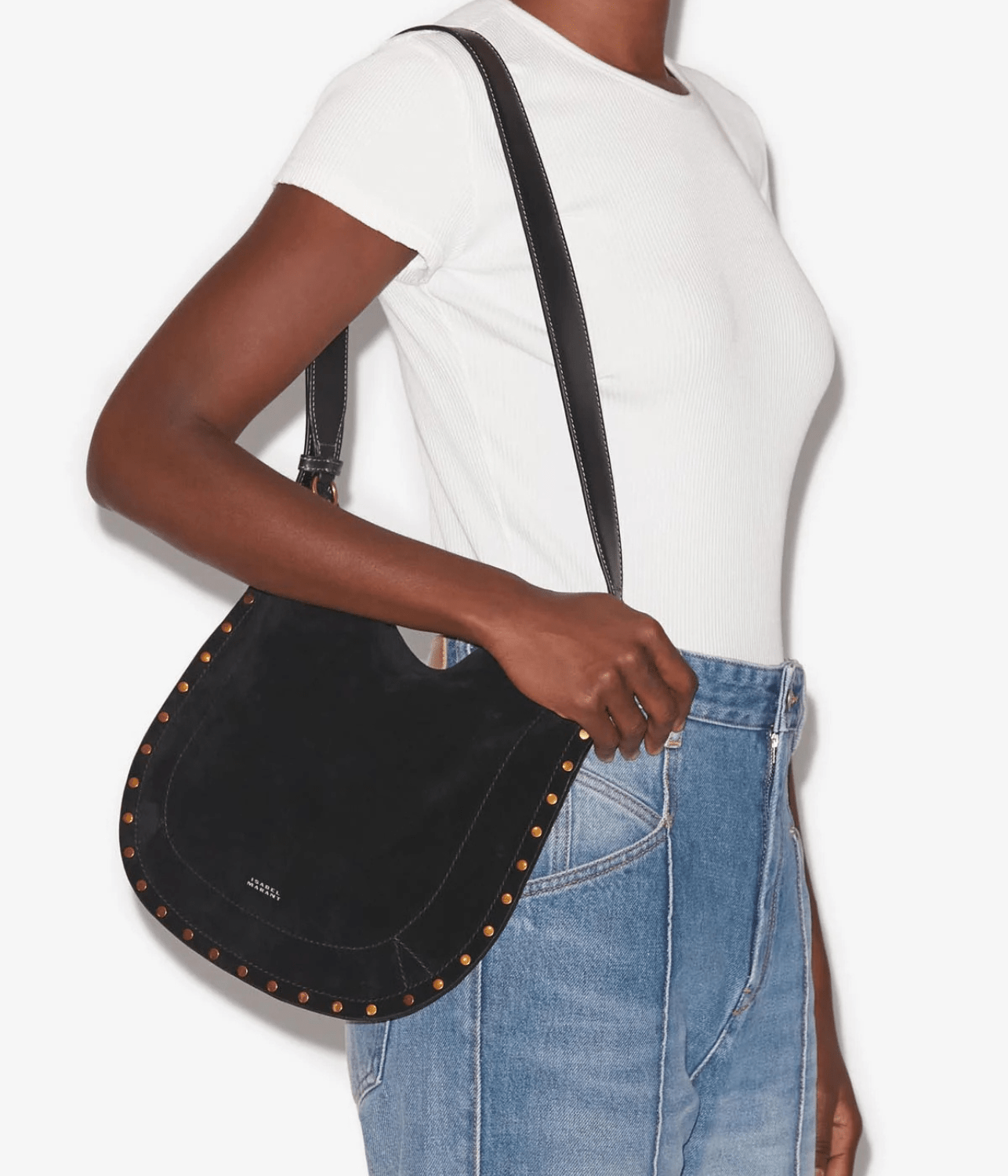 OSKAN SOFT SHOULDER BAG- BLACK | ISABEL MARANT |  ISABEL MARANT OSKAN SOFT SHOULDER BAG - BLACK