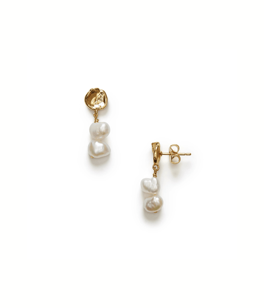 PEARLY DROP EARRING SHORT | GOLD | ANNI LU ANNI LU PEARLY DROP EARRING SHORT | GOLD