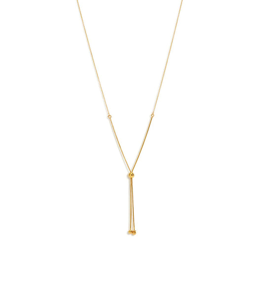 PICCOLA LARIAT NECKLACE- GOLD | PETITE GRAND |  PETITE GRAND PICCOLA LARIAT NECKLACE- GOLD