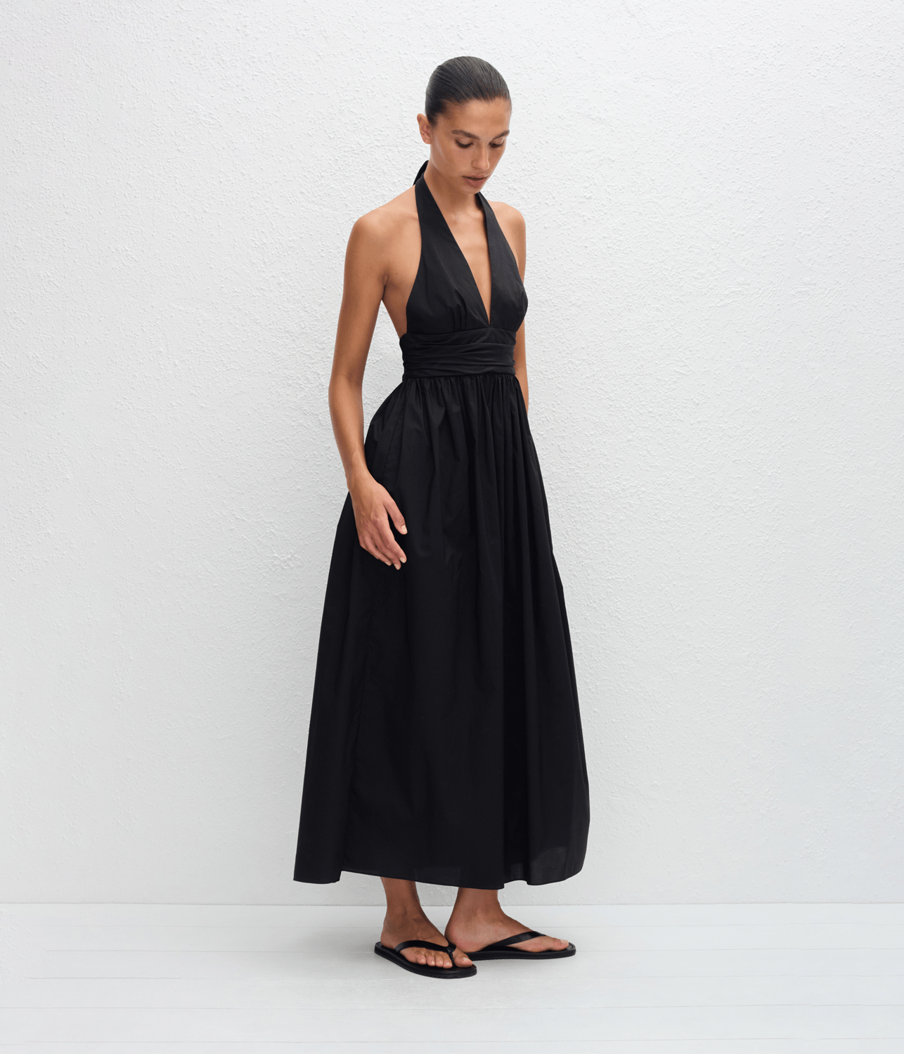 PLUNGE HALTER DRESS | MATTEUA MATTEAU PLUNGE HALTER DRESS